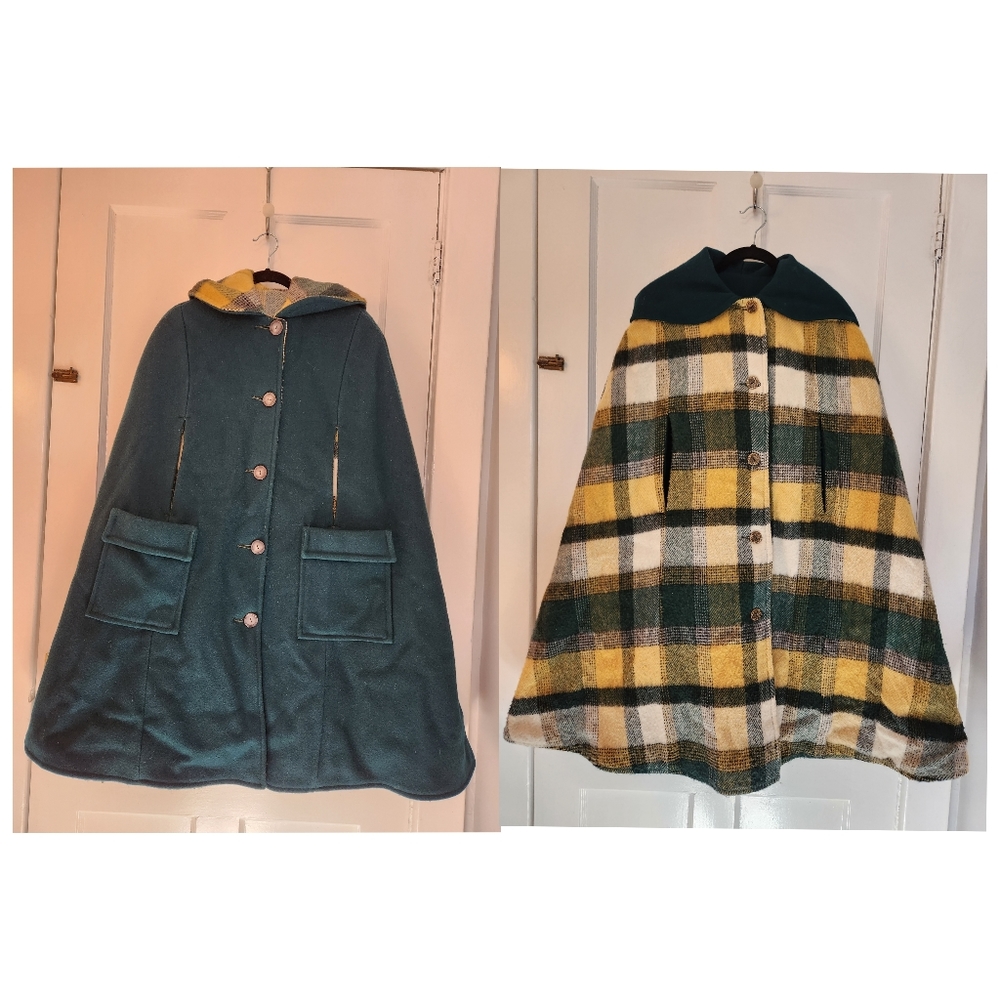 💛💚60's Reversible Cape💚💛